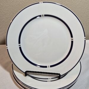 Vintage American Airlines Elegant White,  Blue And Silver Accents Salad Plates